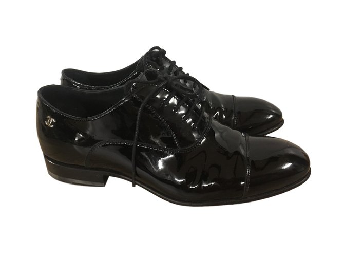 Chanel derbies Black Patent leather  ref.84852