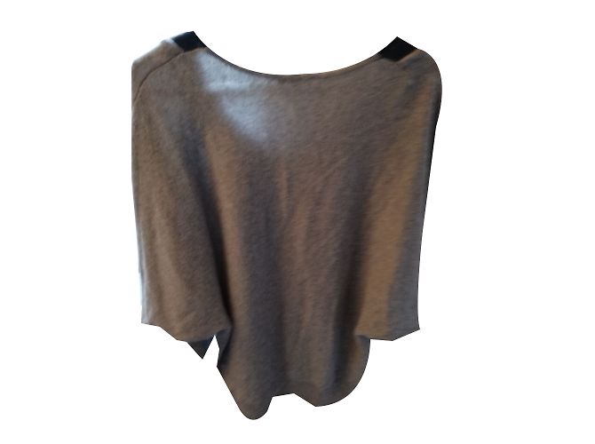 Sandro Pullover aus Wolle und Kaschmir grau schwarz 