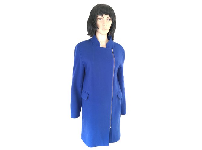 CAROLL Coat Navy blue Wool  ref.84920