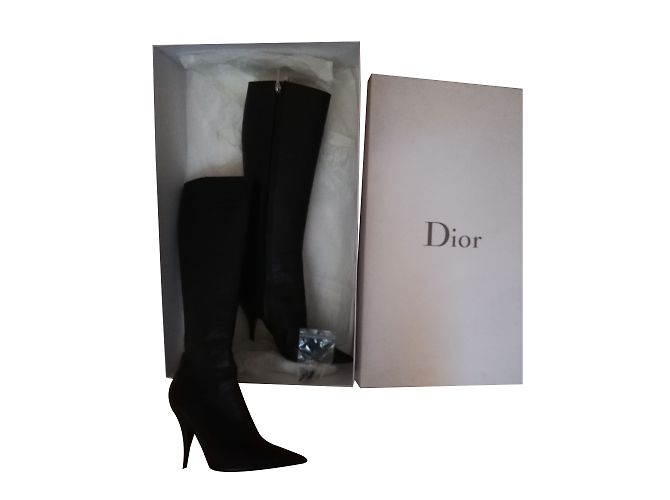 Botas Christian Dior Sublime en piel con estampado cocodrilo negro