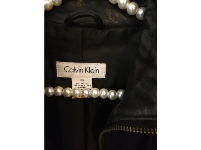 Calvin Klein Jacke Schwarz Leder  ref.84934