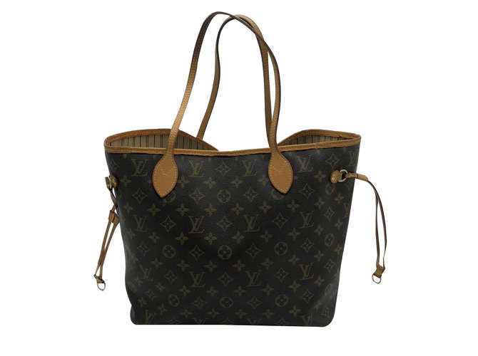 Neverfull Louis Vuitton Handbag Brown Cloth  ref.84954