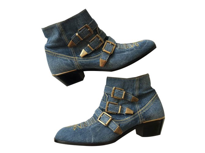 Chloé Chloe Susanna denim spijker boots Blue  ref.85006