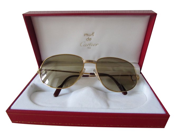 Cartier Sonnenbrillen für Männer Golden Vergoldet Joli