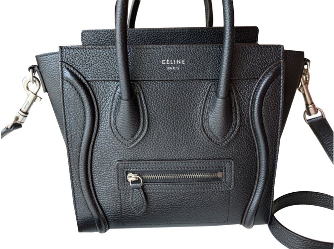 Céline Luggage Nano Black Leather  ref.85040