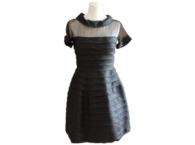 Valentino Vintage Kleid Schwarz Seide  ref.85050