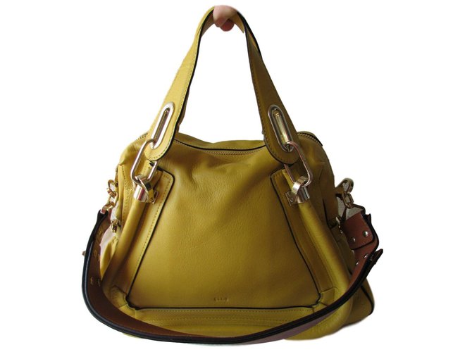 Chloé Handbag Brown Mustard Leather  ref.85078