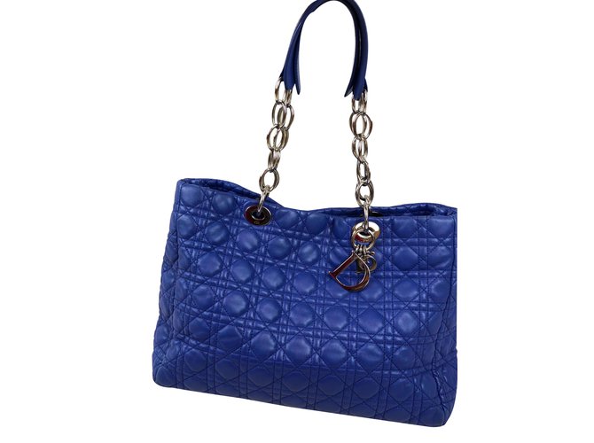 Christian Dior Bolsa Azul marinho Couro envernizado  ref.85080