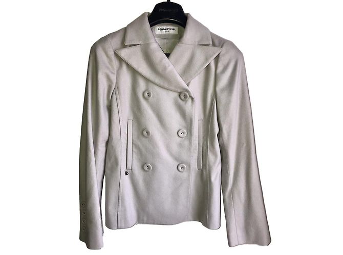 Blazer Sonia Rykiel 100% hellgrauer Kaschmir Anthrazitgrau