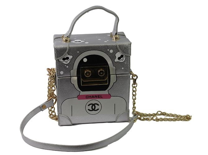 Chanel Roboter Minaudiere Grau Leder