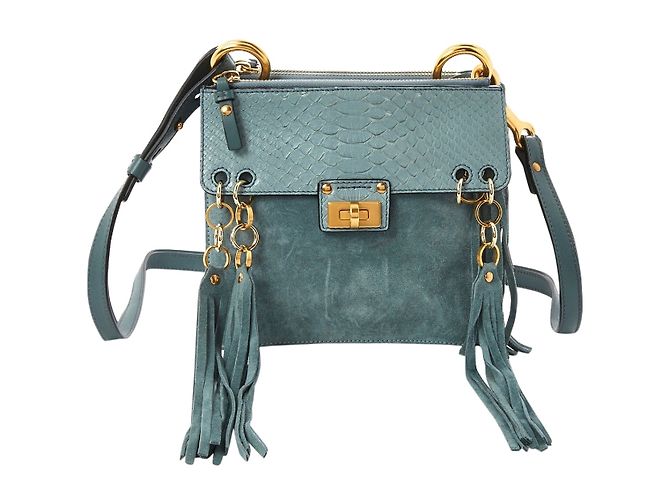 Bolsa de mão Chloé Jane em couro azul