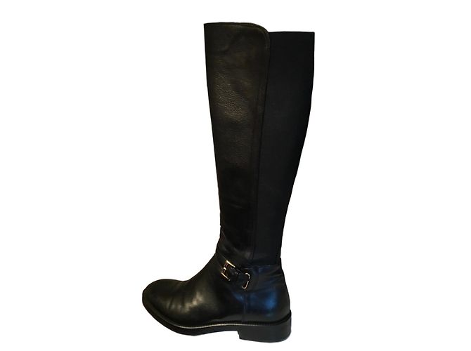 Autre Marque Schwarze Leder Reiterstiefel