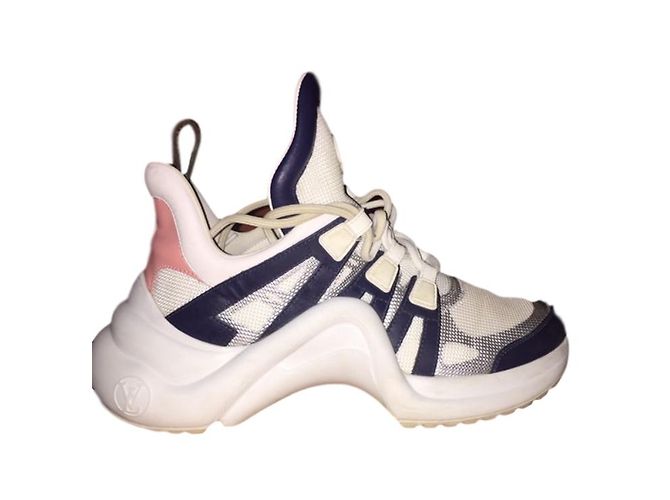 Louis Vuitton Archlight Sneaker Weiß Marine Leder 38 Marineblau