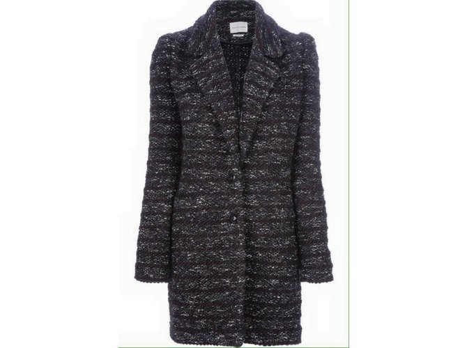 Isabel Marant Coats Black Dark grey Wool  ref.85126