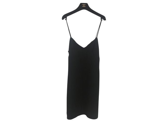 Chanel Dresses Black Silk  ref.85203