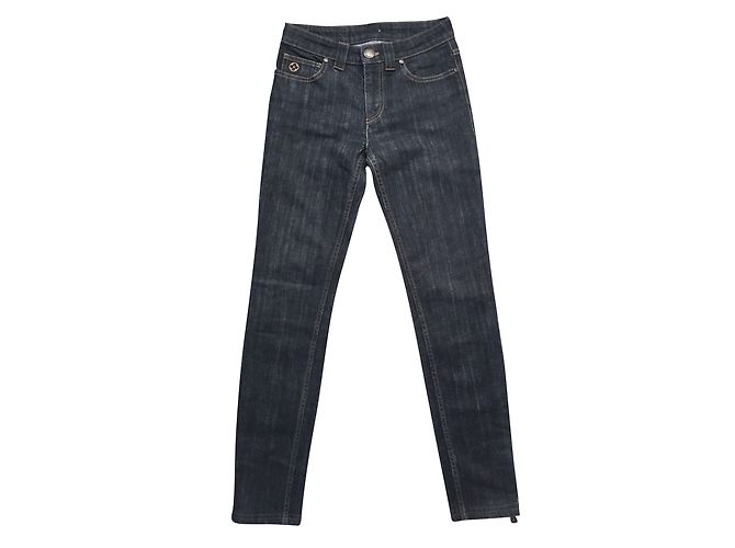 Louis Vuitton Pantalones Gris Algodón
