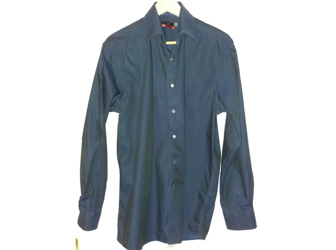 Pierre Cardin shirts Navy blue Dark blue Cotton  ref.85310