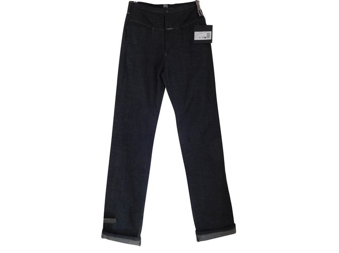 Marithé et François Girbaud Jeans Rectos Negros de Algodón 