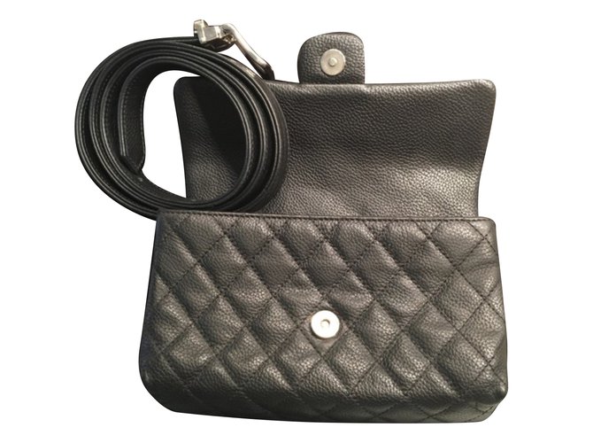 Chanel Pochette ceinture Cuir Noir  ref.85349