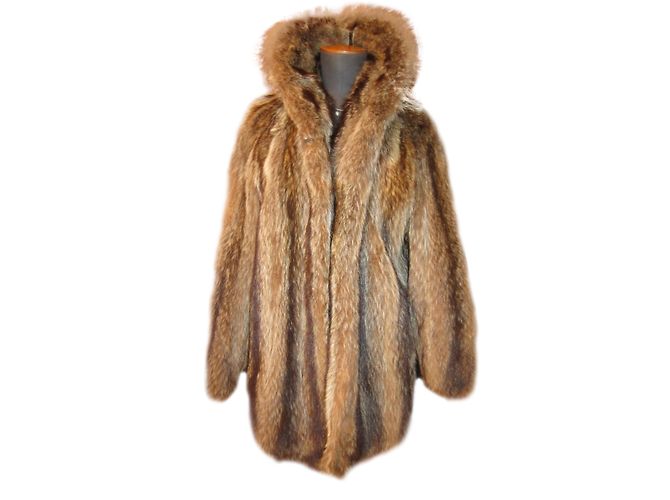 Autre Marque Chaqueta larga de piel Marmotte Marrón Castaño