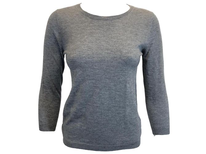 Eric Bompard T-Shirt aus grauem Kaschmir 3/4 Ärmel S