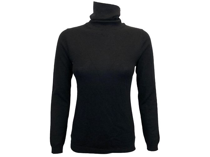 Eric Bompard Rollkragenpullover aus schwarzem Kaschmir S 
