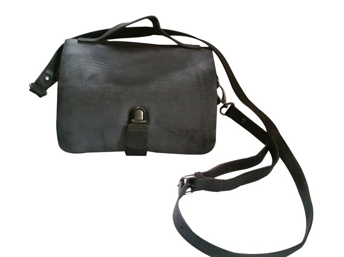 Nat & Nin Bag Dark grey Light brown Leather  ref.85415