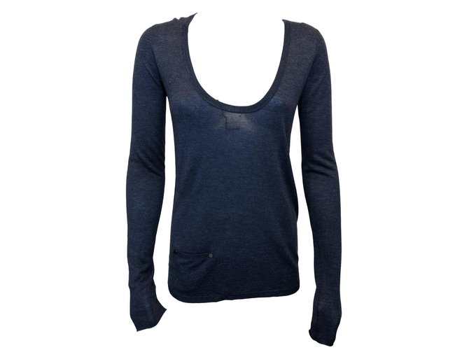 Zadig & Voltaire Sweater Blue Cashmere Viscose  ref.85419