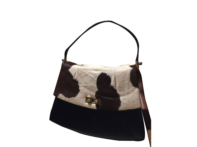 Autre Marque Portafoglio in pelle nero e bianco