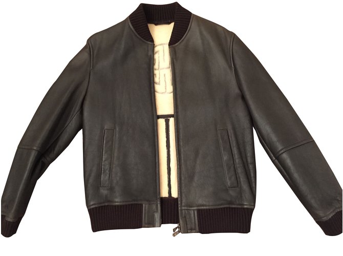 hugo boss leather bomber jacket