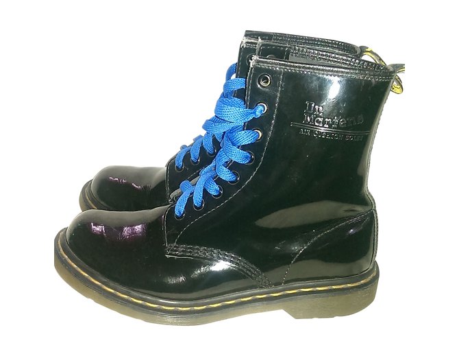 Dr. Martens Ankle Boots Black Leather Patent leather  ref.85533