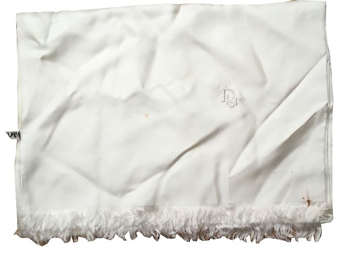 Sciarpa Dior in seta bianca crema Bianco Crudo Bianco sporco 