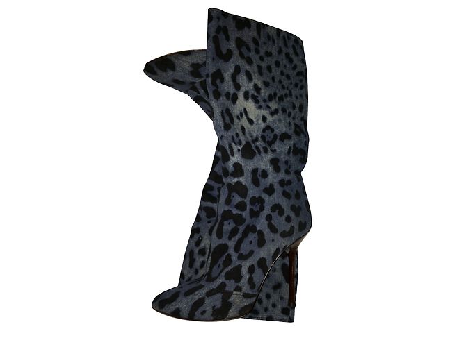 Botas de denim azul Dolce & Gabbana