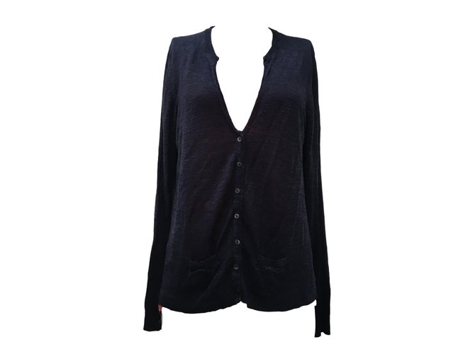 Autre Marque Knitwear Blue Dark blue Viscose Linen Polyamide  ref.85631