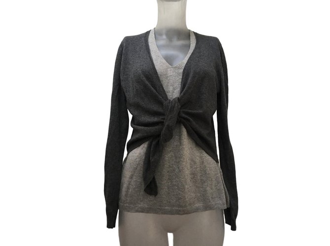 Gerard Darel Knitwear Grey Dark grey Cotton Wool Viscose Polyamide Angora  ref.85633