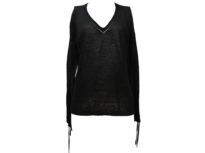 Autre Marque Suéter de lino negro