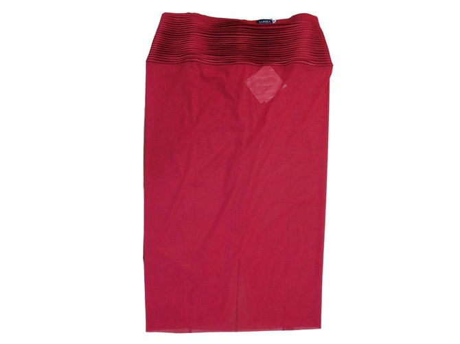 La Perla Camisón de seda y tul rojo Roja Poliéster  ref.85672