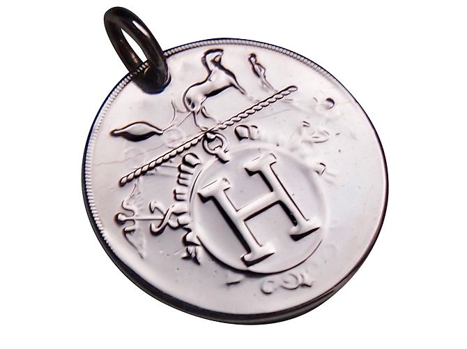 Hermès Ex Libris Anhänger Silber Geld