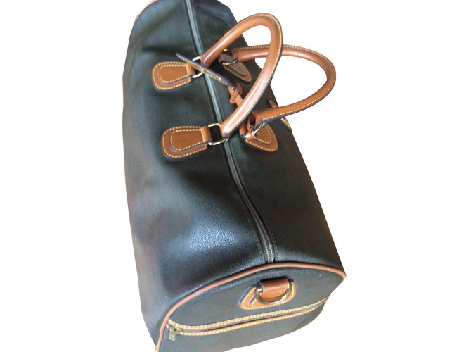 Lancel Travel Bag Caqui Leatherette  ref.85753
