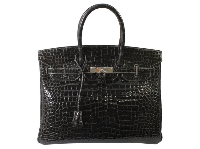 Hermès Birkin 35 Dark grey Exotic leather  ref.85761