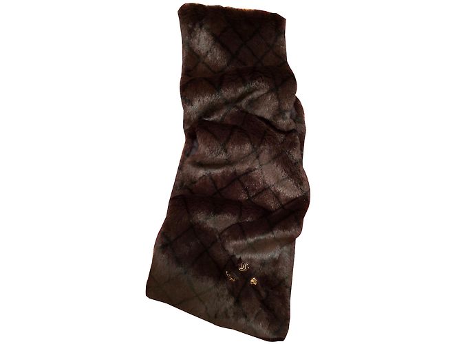 Sciarpa Chanel in pelliccia marrone scuro