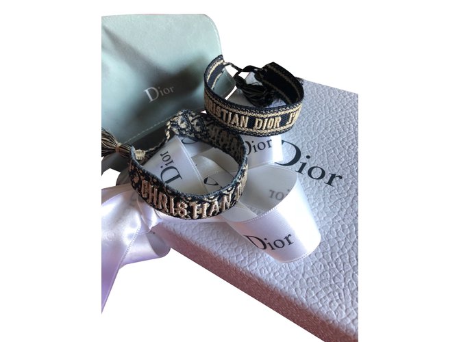 Dior friendship bracelets Blu Cotone  ref.85848