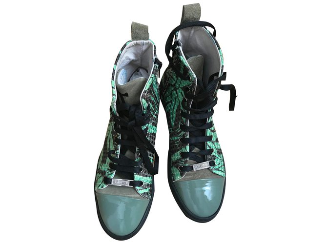 Galliano Trainers Green Leather  ref.85917
