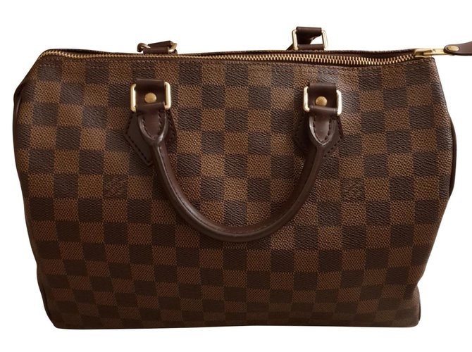 Louis Vuitton Speedy 30 Dark brown Leather  ref.85928