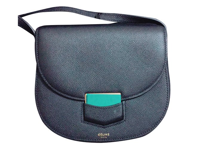 Céline Trotter bag Black Leather  ref.85940