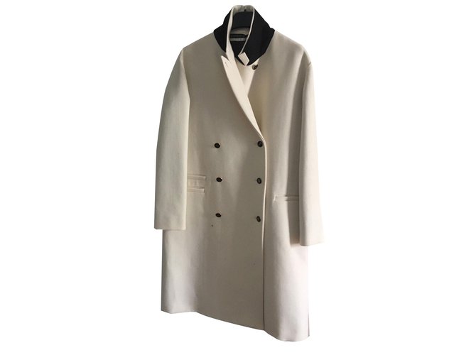 Cappotto di lana Les Prairies de Paris Bianco sporco  ref.86011