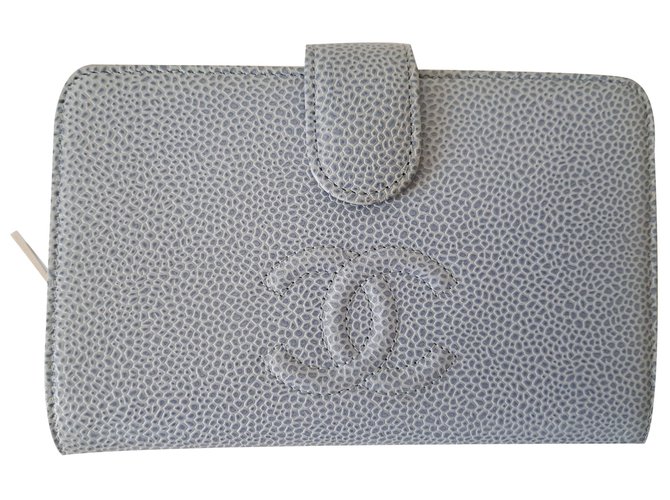 Chanel, neue Brieftasche Hellblau Leder  ref.86018