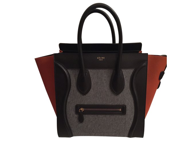 Céline Handbag Grey Leather  ref.86025