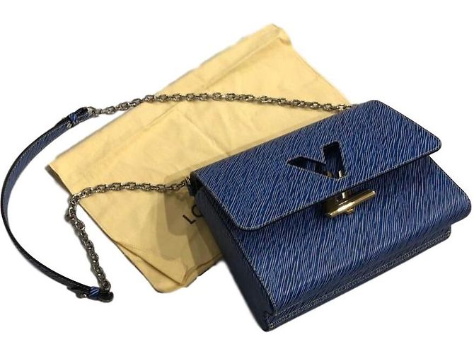 Louis Vuitton Twist GM Denim Light en cuir épi Bleu