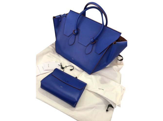 Céline Tote Blue Leather  ref.86035